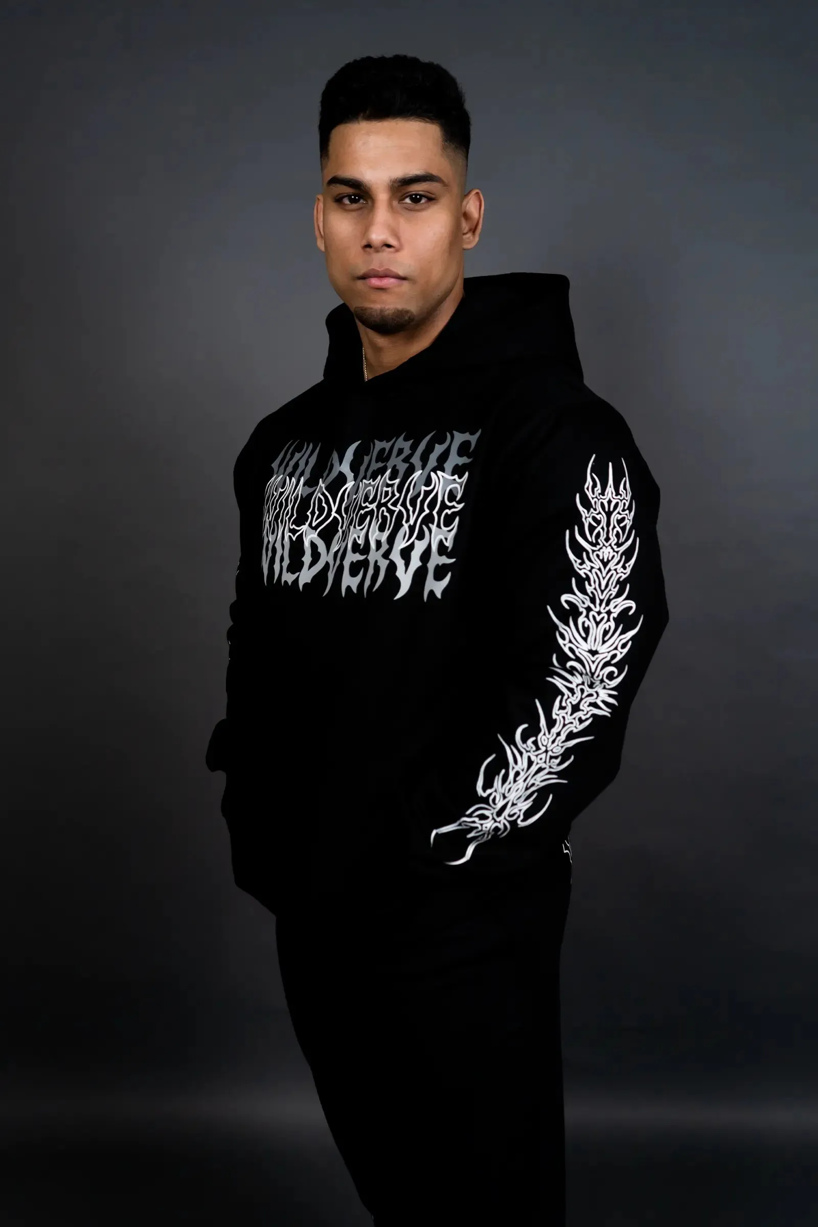 WINGED VERVE IMPACT HOODIE (BLACK GREY)