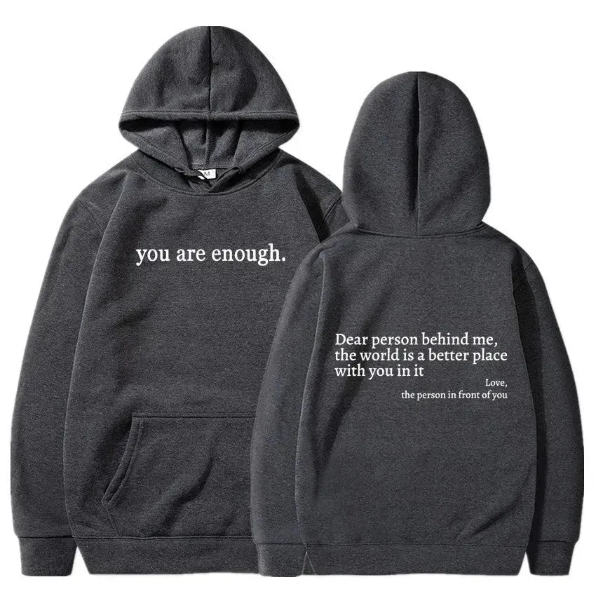 Women's Brushed Hoody Plain Letters