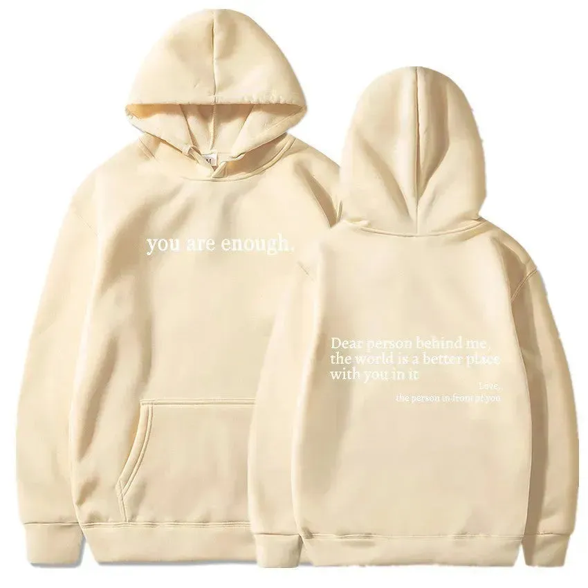 Women's Brushed Hoody Plain Letters