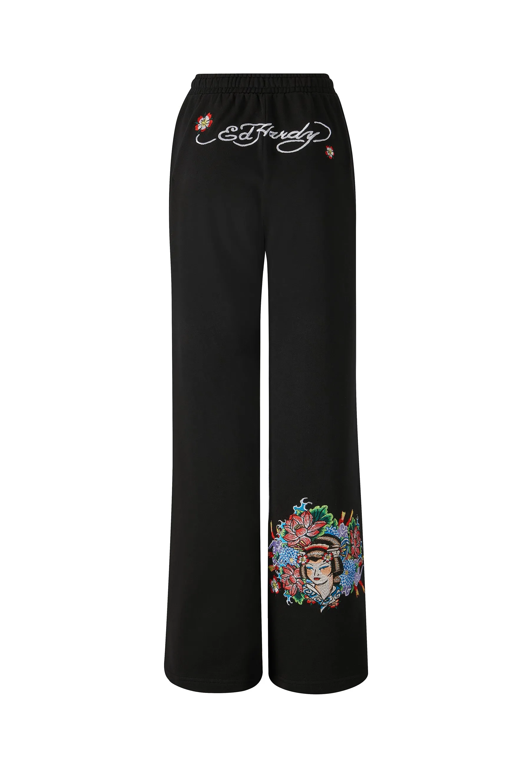 Womens Geisha World Relaxed Joggers - Black