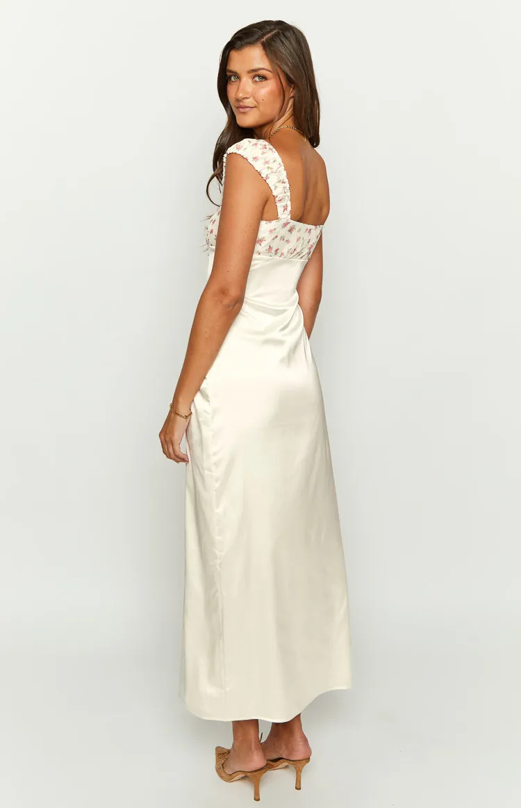 Yolandah Cream Chiffon Maxi Dress