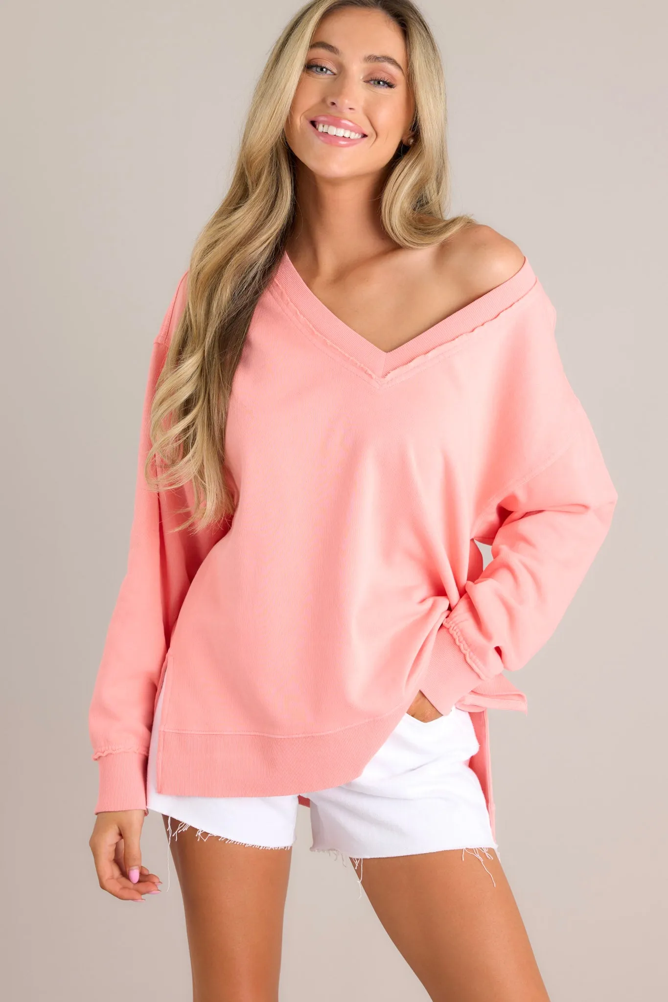 Z-Supply Double Take Melon Pop Sweatshirt